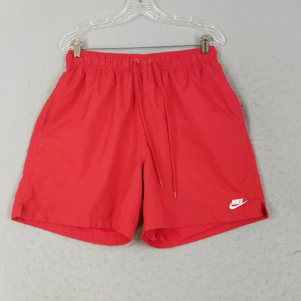 Nike Swim Shorts Mens M Red Trunk Athletic Woven Mesh Lined 5in Inseam AR2382